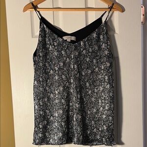 LOFT Black and White Patterned Camisole